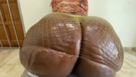 Meaty Ebony Massive Ass Busting through fishnet stockings Farting for Daddy