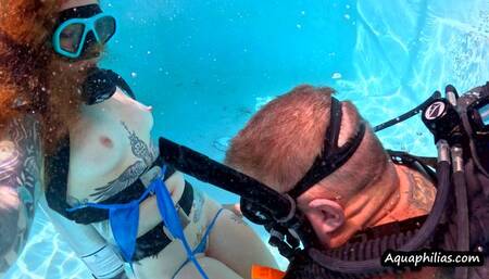 Aquaphilias- Naughty Jinjer- She gets caught by the SCUBA Perv Underwater