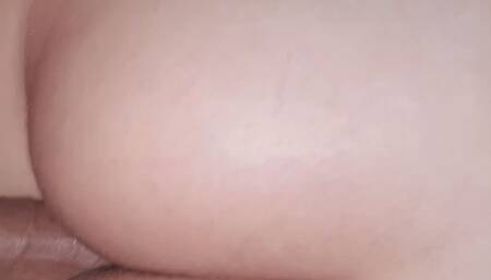 Cute pussy is penetrated by a big penis and when it ends she makes it drip milk on a plate