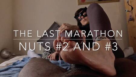 Cumshower again, The Last Marathon, back to back nuts number 3 and 4 out of 7, milf feet on bbc, red toes, size 9 mature, sexy feet