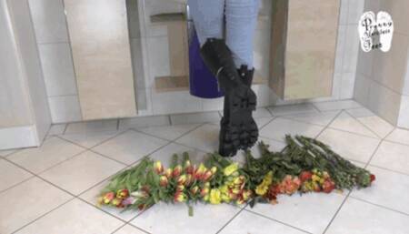 Nice Flowers under brutally Buffalo Boots