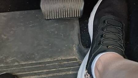 Driving the truck in sneakers