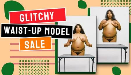 Glitchy Waist-Up Model