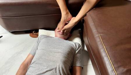 Face Full Of Asian Feet | Foot Domination Foot Smelling