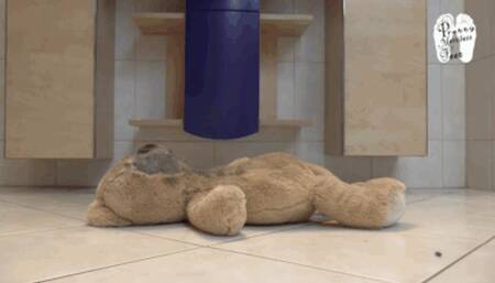 Teddy crushed under Boots