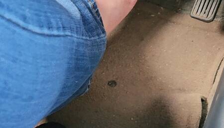 Driving Barefoot with Jeans