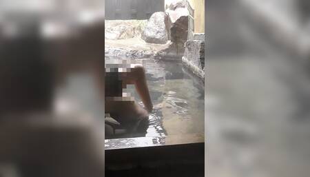 Mature Couple at Hot Spring Inn, Outdoor Cunnilingus, Blowjob