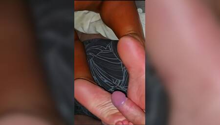 Stepmom Loves It When Stepson Cums Inside and on the Soles