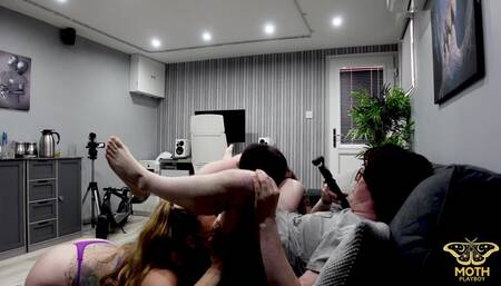 Bi Double Blowjob on Nerd Pervert