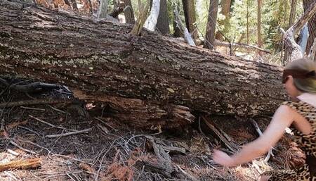 Cavewoman All Natural Peeing Outside