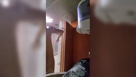 Jerk off in Gym Shower