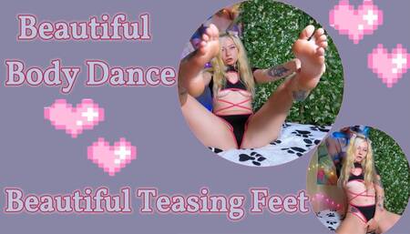 Hot Blondie With Beautiful Body Dance and Teasing You With Her Feet