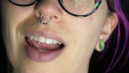 Crunching on Celery and Dip With Sharp Teeth