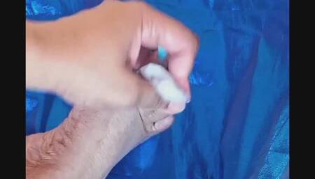 Removing Toenail Polish and Chatting