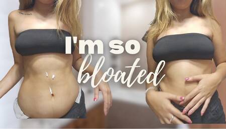 Massaging and hitting my very swollen belly