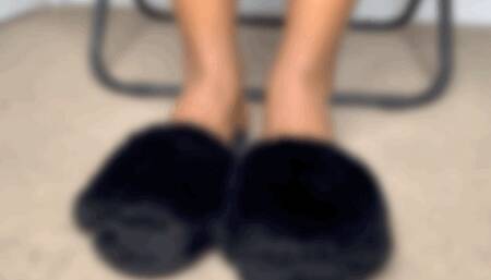 Big foot trying on shoes