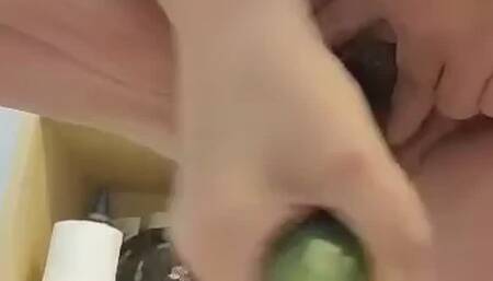 My Granny Feeling Horny Play With Cucumber