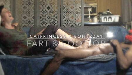 Farted while i stroked his dick with my sexy, mature feet, had me laughing so hard, then he shot so much cum, bbc on size 9 milf feet