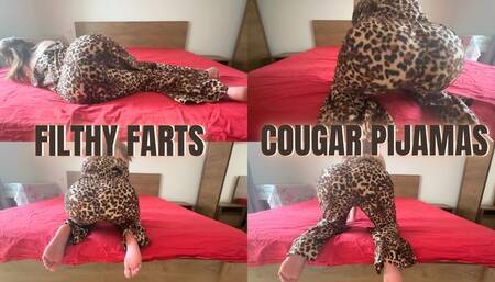Cougar PJ Stinky Farts In Red Bed