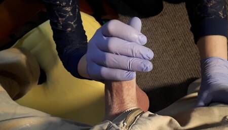 Foreskin Play in Latex Gloves... POV