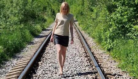 Gianmarco lorenzi High Heels full destruction, wrecked high heels, high heels on railways, ruined mules