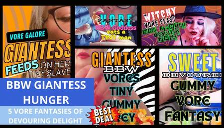 Curvy Sole Goddess: BBW Giantess Hunger - 5 Vore Fantasies of Devouring Delight