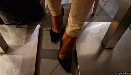 My ruined nylon foot in the restaurant HD mp4 1920x1080