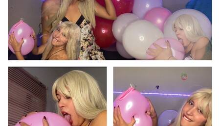 a garland for a very flirtatious blonde