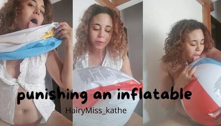 Katy is very dirty with the inflatable