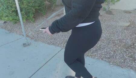 Goddess Jordyn selling her shoes On the Street