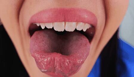 Trapped in her curled tongue