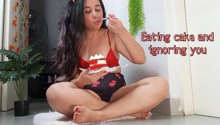 Petty gf eating cake and ignoring you