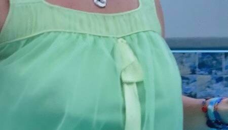 Carissa in vintage babydoll nightgown swimming and erotic flirting Part 1