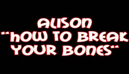 Alison "how to break your bones" selfdefense lesson