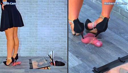 Crushing His Cock & Balls Under My Posh Heels - Split Cam - A133SPLIT