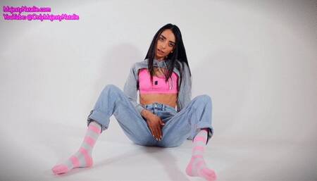 Brat Gooning JOI and Cum Denial in Jeans and Socks