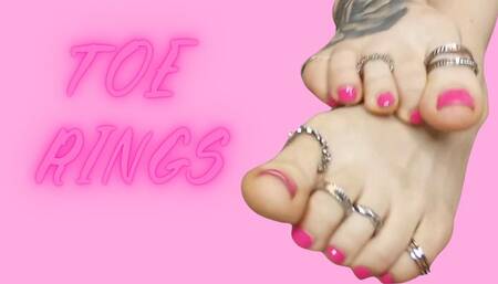 Lady Angela your DOMINA girlfriend is wearing toe rings - fetish foot tattoo pedicure soles feet
