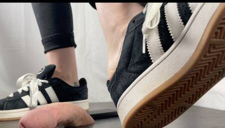 A Shoejob with Adidas Campus Sneakers - Cock Trampling, Shoejob, CBT and Giantess Views - Tramplegirl uses her well worn sneakers and let him explode on her shoes - cumplay scenes included - slaveview only - HD