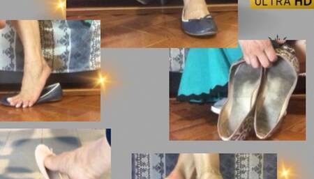 Several flats well worn shoeplay