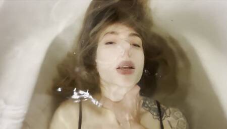 Chloe practicing breath holding for the first time