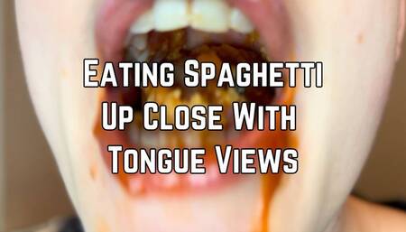 Phoenix Bates Eats Spaghetti Messily With Mouth Open 4k HD | ASMR | Mukbang | Messy Eating | Tongue Views | Open Mouth Chewing | Drinking Water | Burping