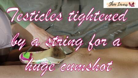 Floral modified high heels: shoejob, handjob