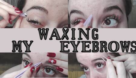 Plucking my eyebrows Close up