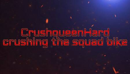 crush a quad toy bike in black nylons and hard soled sandals