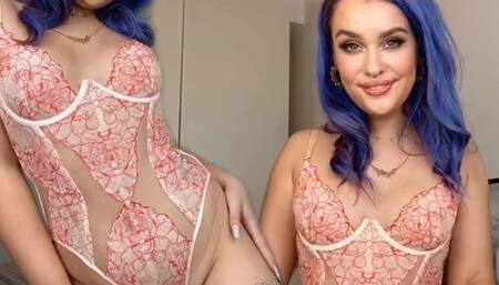 Red lace lingerie Body Worship - Femdom tease and denial