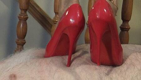 Trampling and Kicking the Cum Out of Trampleguy with Red Stilettos - FULL HD 1080p WMV