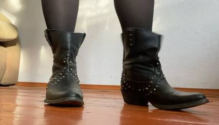 nervously and loudly tapping on the floor and then the man’s face