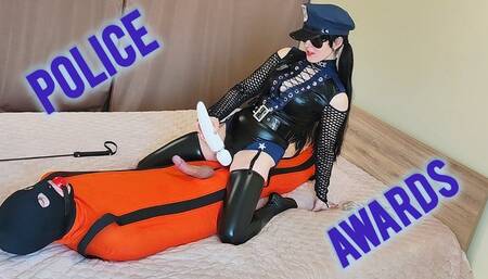 Policewoman teases her slave