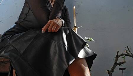 Milah Arches Feet JOI Goddess in Leather and sexy Black ultra high tajna Club Heels