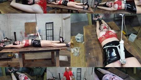 Busty captive stretched out on his rack for intense bound orgasms (MP4 SD 3500kbps)